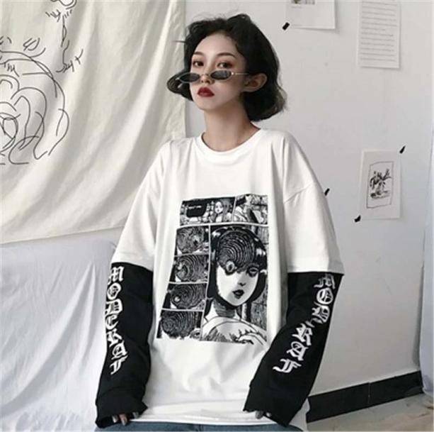 Japanese Anime Horror Sweatshirt | Harajuku Clothing